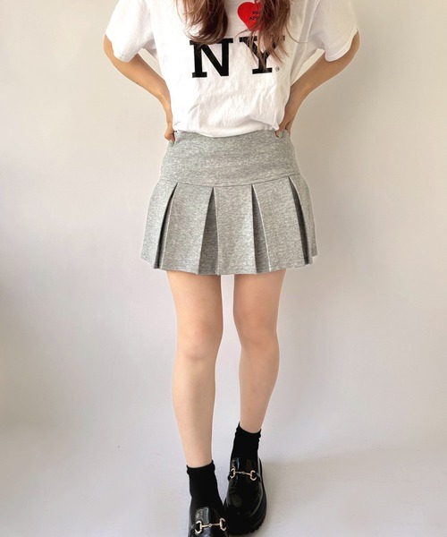 Port(ポート)の「【 New market 】 スウェット プリーツ スカート パンツ(スカート・レディース・グレー/ブラック・S/M)」の2枚目の写真