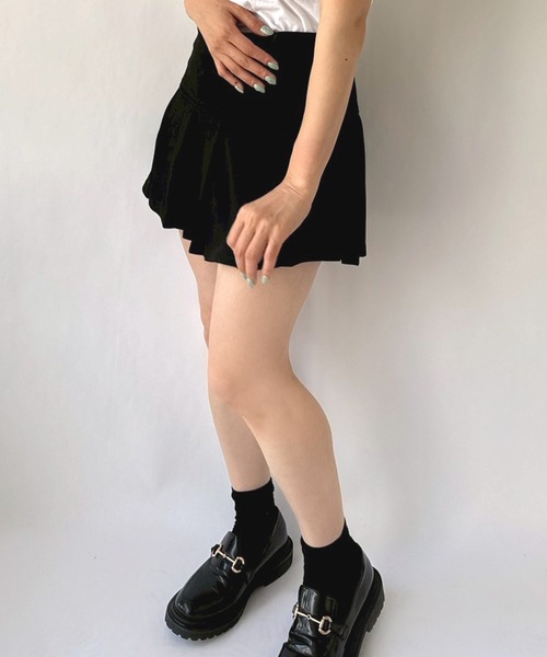 Port(ポート)の「【 New market 】 スウェット プリーツ スカート パンツ(スカート・レディース・グレー/ブラック・S/M)」の9枚目の写真