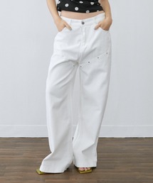 Studded Line Straight Denim Pants / スタッズラインストレートデニムパンツ