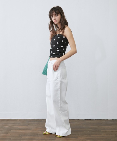 Rohwel(ローウェル)の「Studded Line Straight Denim Pants / スタッズラインストレートデニムパンツ(デニムパンツ・レディース・ホワイト/ブラック・MEDIUM/SMALL)」の17枚目の写真