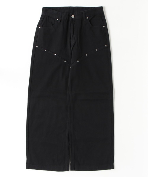 Rohwel(ローウェル)の「Studded Line Straight Denim Pants / スタッズラインストレートデニムパンツ(デニムパンツ・レディース・ホワイト/ブラック・MEDIUM/SMALL)」の8枚目の写真