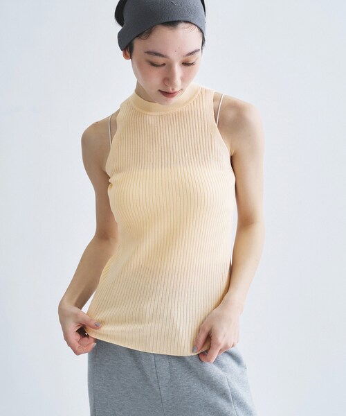 CODE A(コードエー)の「rib highneck pullover(ニット/セーター・レディース・パープル/アイボリー/ブラック・00)」の4枚目の写真