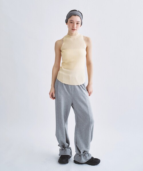 CODE A(コードエー)の「rib highneck pullover(ニット/セーター・レディース・パープル/アイボリー/ブラック・00)」の6枚目の写真