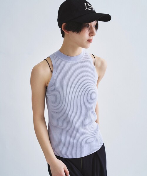 CODE A(コードエー)の「rib highneck pullover(ニット/セーター・レディース・パープル/アイボリー/ブラック・00)」の13枚目の写真