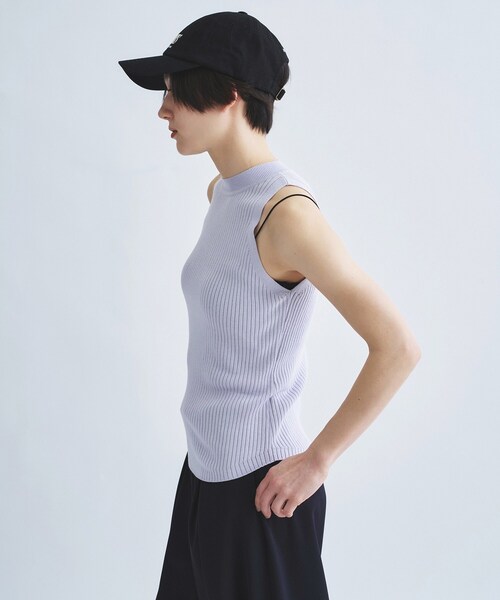 CODE A(コードエー)の「rib highneck pullover(ニット/セーター・レディース・パープル/アイボリー/ブラック・00)」の14枚目の写真