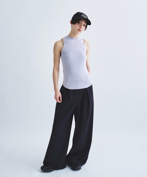 CODE A(コードエー)の「rib highneck pullover(ニット/セーター・レディース・パープル/アイボリー/ブラック・00)」の15枚目の写真