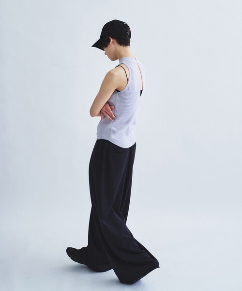 CODE A(コードエー)の「rib highneck pullover(ニット/セーター・レディース・パープル/アイボリー/ブラック・00)」の16枚目の写真
