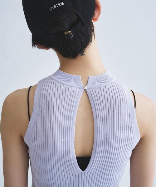 CODE A(コードエー)の「rib highneck pullover(ニット/セーター・レディース・パープル/アイボリー/ブラック・00)」の18枚目の写真