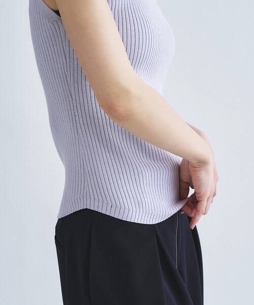 CODE A(コードエー)の「rib highneck pullover(ニット/セーター・レディース・パープル/アイボリー/ブラック・00)」の19枚目の写真