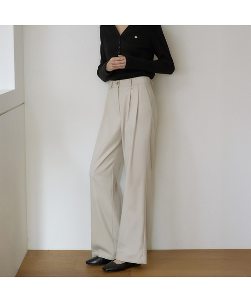 OURHOPE(アワーホープ)の「エッセンシャルセミワイドスラックス - ベージュ(スラックス・レディース・Beige・3(L)/2(M)/1(S))」の1枚目の写真