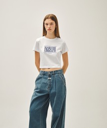 MARITHE + FRANCOIS GIRBAUD（マリテフランソワジルボー）の「W CLASSIC LOGO CROP TEE（Tシャツ/カットソー）」