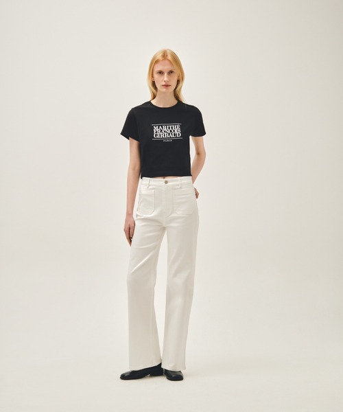 MARITHE + FRANCOIS GIRBAUD(マリテフランソワジルボー)の「W CLASSIC LOGO CROP TEE(Tシャツ/カットソー・レディース・ホワイト/ブラック/ライトグリーン/アイボリー/ライトピンク/チャコール/ダークネイビー・SMALL/MEDIUM)」の19枚目の写真