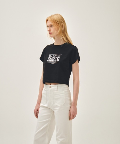 MARITHE + FRANCOIS GIRBAUD(マリテフランソワジルボー)の「W CLASSIC LOGO CROP TEE(Tシャツ/カットソー・レディース・ホワイト/ブラック/ライトグリーン/アイボリー/ライトピンク/チャコール/ダークネイビー・SMALL/MEDIUM)」の20枚目の写真
