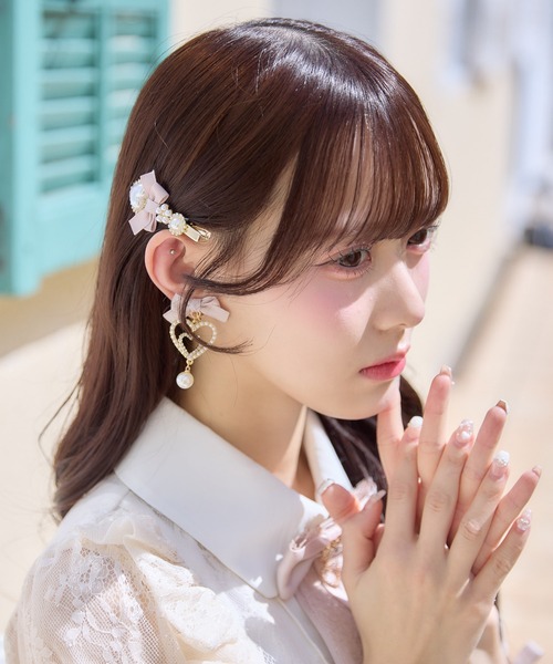 ROJITA(ロジータ)の「ハートパールリボンクリップセット(バレッタ/ヘアクリップ・レディース・ブルー/ピンク/ブラック・FREE)」の5枚目の写真