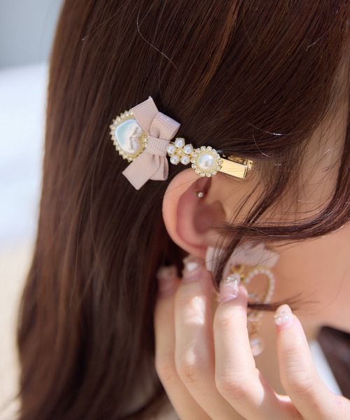 ROJITA(ロジータ)の「ハートパールリボンクリップセット(バレッタ/ヘアクリップ・レディース・ブルー/ピンク/ブラック・FREE)」の11枚目の写真