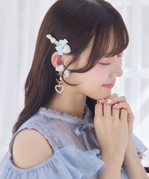 ROJITA(ロジータ)の「ハートパールリボンクリップセット(バレッタ/ヘアクリップ・レディース・ブルー/ピンク/ブラック・FREE)」の8枚目の写真