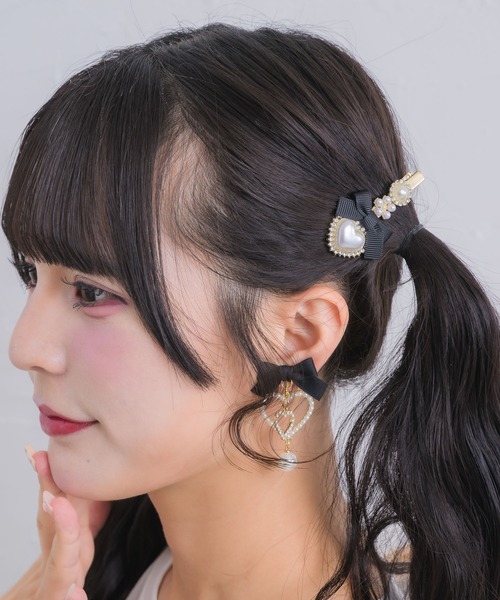 ROJITA(ロジータ)の「ハートパールリボンクリップセット(バレッタ/ヘアクリップ・レディース・ブルー/ピンク/ブラック・FREE)」の16枚目の写真
