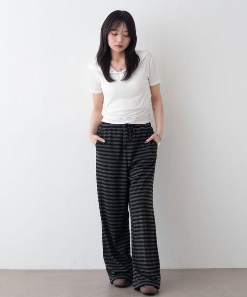 WEGO(ウィゴー)の「WEGO/【26年春夏新作】ボーダーカット2WAYパンツ(スウェットパンツ・レディース・ダークグレー・FREE)」の16枚目の写真