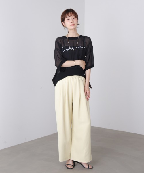 Bou Jeloud（ブージュルード）の「バック異素材ロゴトップス（Tシャツ/カットソー・レディース・アイボリー/ブラック/グレー・FREE）」の19枚目の写真