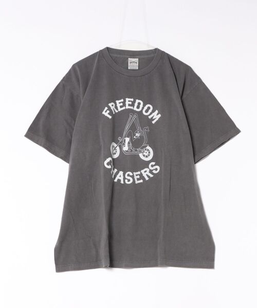 HOUSTON（ヒューストン）の「HOUSTON ピグメントプリントTシャツ(DEVIL)（Tシャツ/カットソー・メンズ・ブラック/オレンジ/ホワイト・MEDIUM/X-LARGE/XX-LARGE/LARGE）」の6枚目の写真