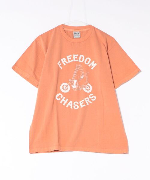 HOUSTON（ヒューストン）の「HOUSTON ピグメントプリントTシャツ(DEVIL)（Tシャツ/カットソー・メンズ・ブラック/オレンジ/ホワイト・MEDIUM/X-LARGE/XX-LARGE/LARGE）」の8枚目の写真