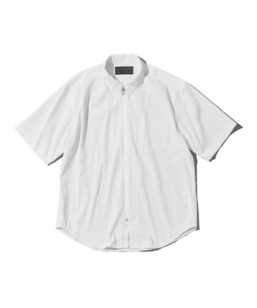 ACANTHUS(アカンサス)の「ACANTHUS:Dot Air Zip Up S/S Shirt(シャツ/ブラウス・メンズ・チャコールグレー/ホワイト・L/M)」の8枚目の写真