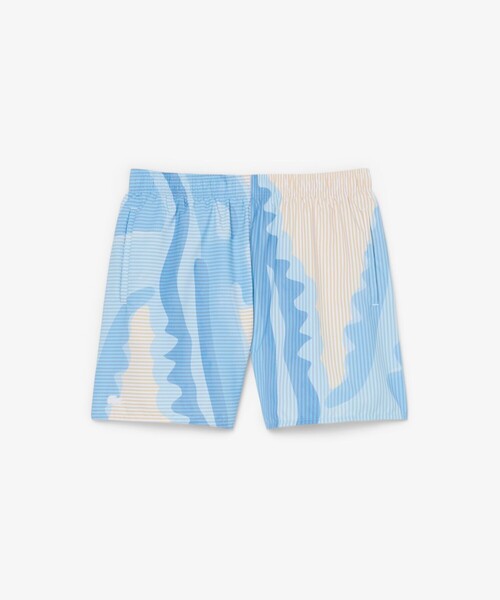 LACOSTE(ラコステ)の「ストライプ&ワニグラフィックスイムショーツ(水着・メンズ・ホワイト×ブルー・M/S/L)」の4枚目の写真