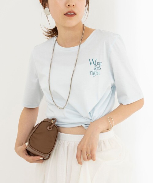 NOLLEY’S(ノーリーズ)の「ウォッシャブルプリントT(Tシャツ/カットソー・レディース・グリーン/ホワイト/サックスブルー/ブラック・38)」の4枚目の写真