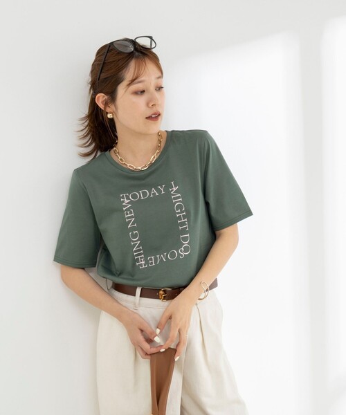 NOLLEY’S(ノーリーズ)の「ウォッシャブルプリントT(Tシャツ/カットソー・レディース・グリーン/ホワイト/サックスブルー/ブラック・38)」の9枚目の写真
