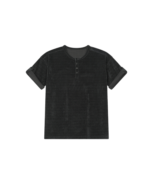 SECONDMONO（セカンドモノローグ）の「Velour Henley Roll-Up Tee [CHARCOAL]_SETS063CHARCOAL（Tシャツ/カットソー・レディース・その他・MEDIUM/LARGE）」の5枚目の写真