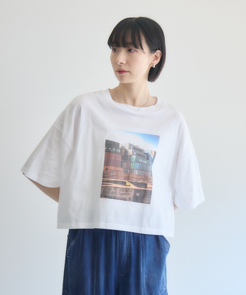 Paradise Picnic(パラダイスピクニック)の「Dignite Collier フォトプリントTシャツ(Tシャツ/カットソー・レディース・ホワイト/ブラック・FREE)」の9枚目の写真