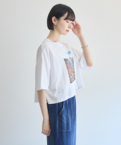 Paradise Picnic(パラダイスピクニック)の「Dignite Collier フォトプリントTシャツ(Tシャツ/カットソー・レディース・ホワイト/ブラック・FREE)」の10枚目の写真