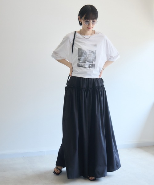 Paradise Picnic(パラダイスピクニック)の「Dignite Collier フォトプリントTシャツ(Tシャツ/カットソー・レディース・ホワイト/ブラック・FREE)」の21枚目の写真