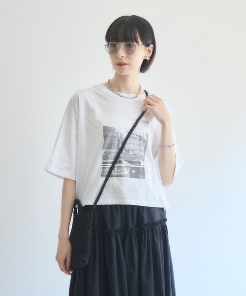 Paradise Picnic(パラダイスピクニック)の「Dignite Collier フォトプリントTシャツ(Tシャツ/カットソー・レディース・ホワイト/ブラック・FREE)」の18枚目の写真