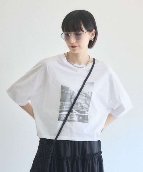 Paradise Picnic(パラダイスピクニック)の「Dignite Collier フォトプリントTシャツ(Tシャツ/カットソー・レディース・ホワイト/ブラック・FREE)」の19枚目の写真