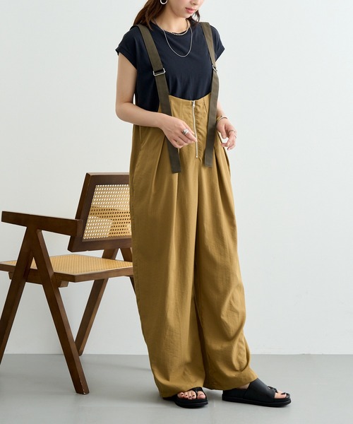 MAISON BREEZE reveur(メゾンブリーズレヴール)の「【MAISON BREEZE reveur】シータックサロペット trc(サロペット/オーバーオール・レディース・チャコールグレー/ブラック/オリーブ・FREE)」の3枚目の写真