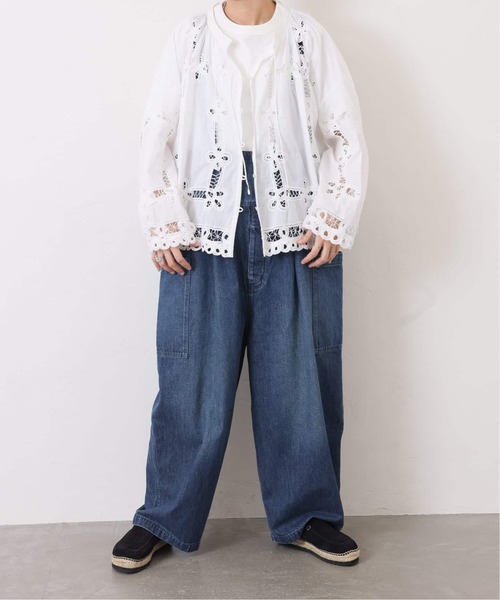 JOURNAL STANDARD LUXE(ジャーナルスタンダード ラックス)の「《追加》バテンレース スタンドカラーギャザーブラウス(シャツ/ブラウス・レディース・ホワイト/ブラック・FREE)」の6枚目の写真