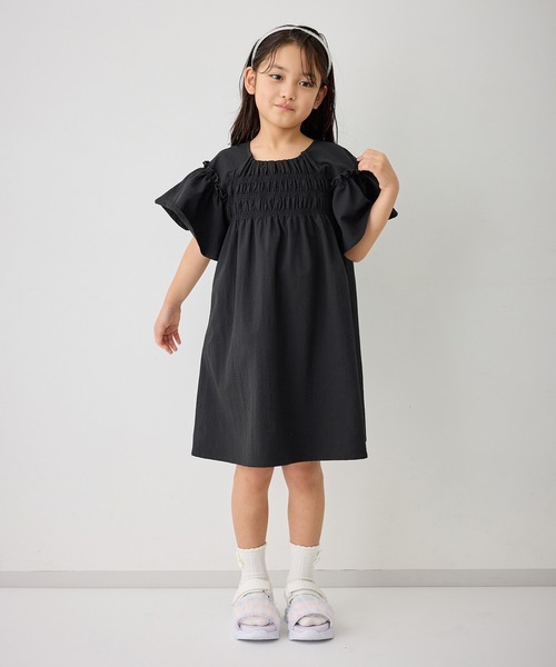 ROPE' PICNIC（ロペピクニック）の「【KIDS/キッズ】サッカーシャーリングワンピース（ワンピース・キッズ・ブラック/レッド・120/130/140/150）」の9枚目の写真