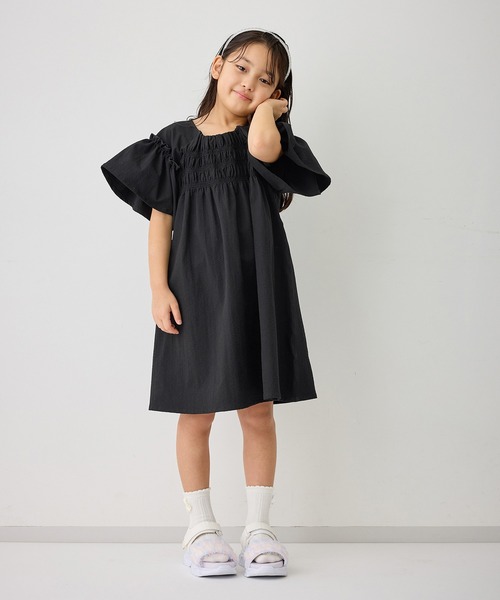 ROPE' PICNIC（ロペピクニック）の「【KIDS/キッズ】サッカーシャーリングワンピース（ワンピース・キッズ・ブラック/レッド・120/130/140/150）」の8枚目の写真