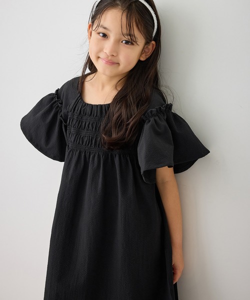 ROPE' PICNIC（ロペピクニック）の「【KIDS/キッズ】サッカーシャーリングワンピース（ワンピース・キッズ・ブラック/レッド・120/130/140/150）」の7枚目の写真