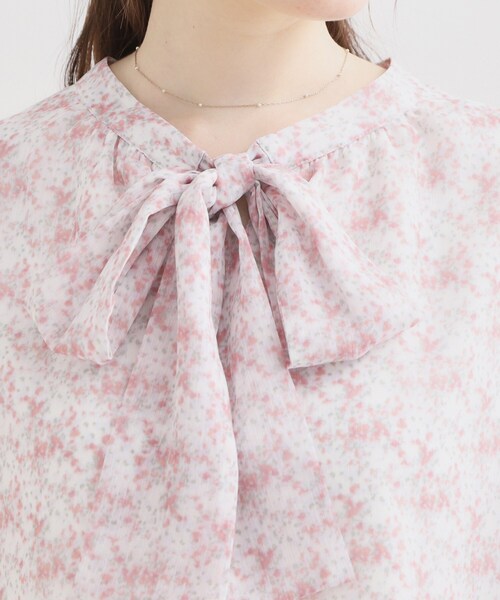 couture brooch（クチュールブローチ）の「【洗える】リボンボウタイ 小花柄ブラウス（シャツ/ブラウス・レディース・ブルー系/ネイビー系/ピンク系5・42/38/40/36）」の21枚目の写真