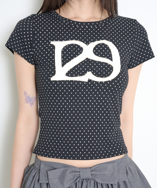 ILLIGO(イリゴ)の「129ロゴパッチフィッテッドTシャツブラックドット(Tシャツ/カットソー・レディース・その他・OS)」の8枚目の写真