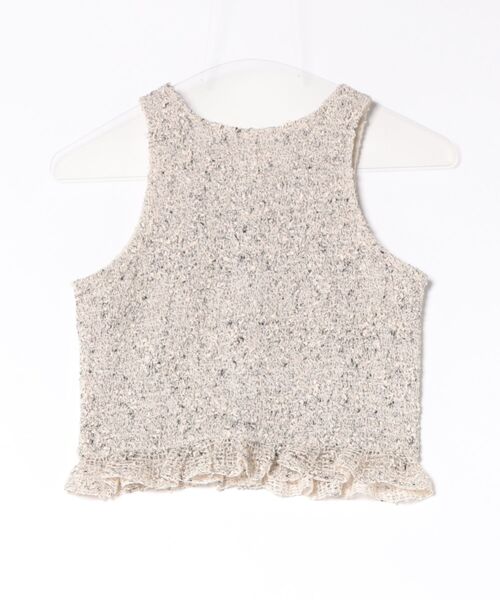CLANE(クラネ)の「CLANE MIX MESH GATHER NO SLEEVE TOPS(その他トップス・レディース・ベージュ/ブラック・2/1)」の6枚目の写真