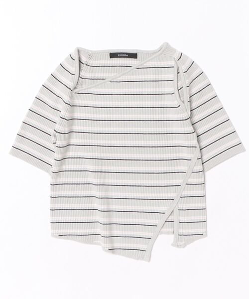 EMODA(エモダ)の「SKIN LINE SHORT SLEEVE KNIT(ニット/セーター・レディース・グレー/ミント/ブラック・FREE)」の1枚目の写真