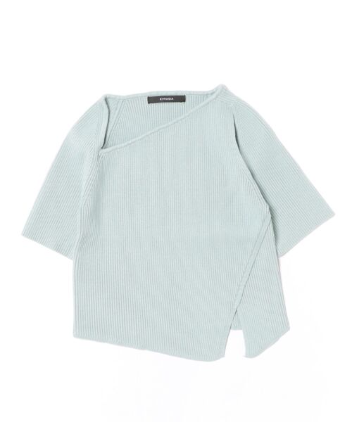 EMODA(エモダ)の「SKIN LINE SHORT SLEEVE KNIT(ニット/セーター・レディース・グレー/ミント/ブラック・FREE)」の3枚目の写真