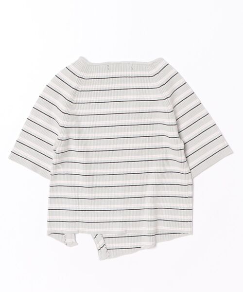EMODA(エモダ)の「SKIN LINE SHORT SLEEVE KNIT(ニット/セーター・レディース・グレー/ミント/ブラック・FREE)」の4枚目の写真