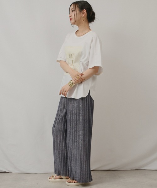 palm RICHE（ポームリシュ）の「OWNit.ドルマンT（Tシャツ/カットソー・レディース・オフホワイト/ブラック/ライトグリーン系・M）」の12枚目の写真