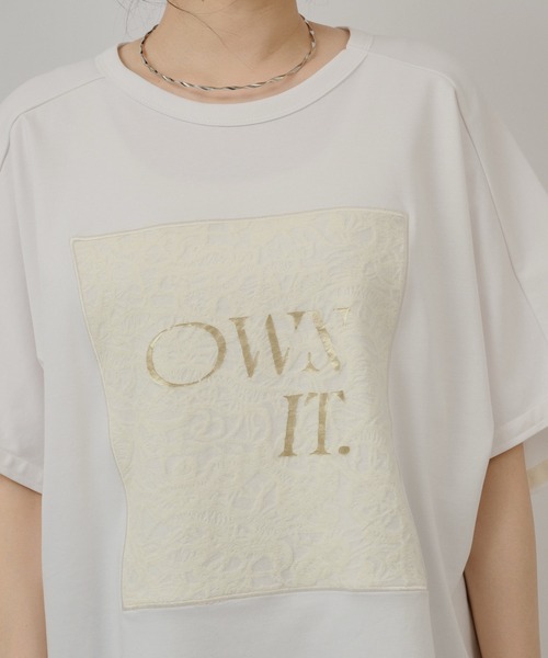 palm RICHE（ポームリシュ）の「OWNit.ドルマンT（Tシャツ/カットソー・レディース・オフホワイト/ブラック/ライトグリーン系・M）」の9枚目の写真