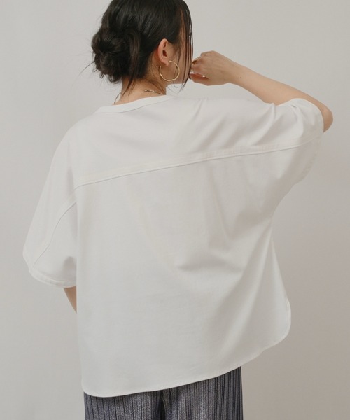 palm RICHE（ポームリシュ）の「OWNit.ドルマンT（Tシャツ/カットソー・レディース・オフホワイト/ブラック/ライトグリーン系・M）」の7枚目の写真
