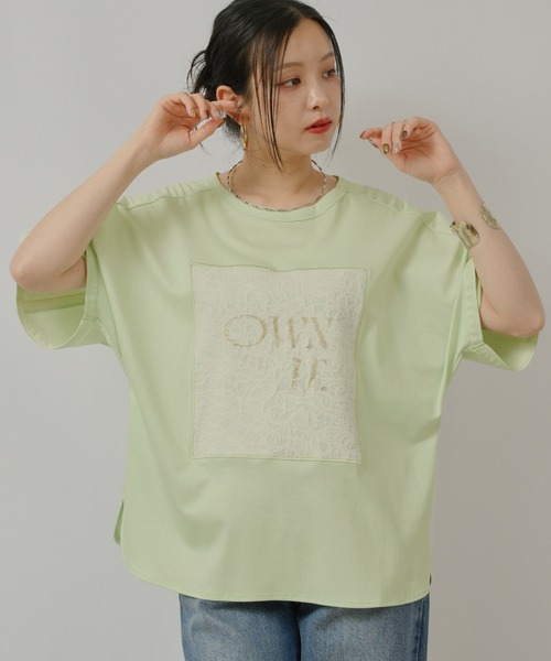 palm RICHE（ポームリシュ）の「OWNit.ドルマンT（Tシャツ/カットソー・レディース・オフホワイト/ブラック/ライトグリーン系・M）」の17枚目の写真